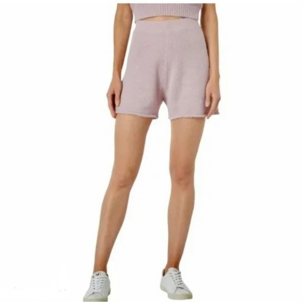 NEW BCBG Generation fuzzy soft knit english rose high waisted shorts